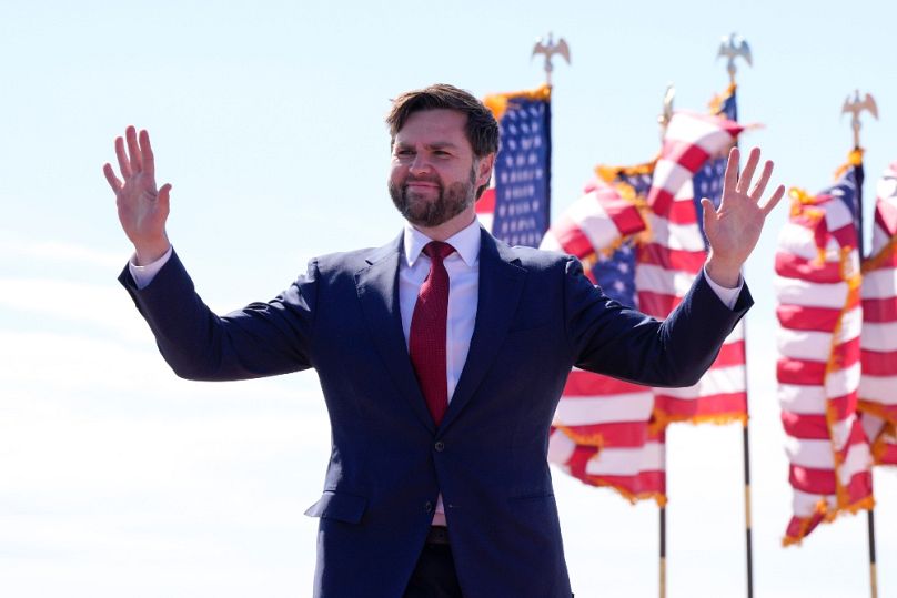JD Vance egy ohiói kampánygyűlésen, 2024 márciusában