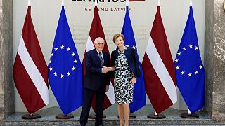 Borrel con la ministra de exteriores de Letonia