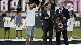 Injured footballer Lionel Messi honoured for his 45th major title