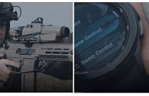 چشمی پیشرفته تفنگ های ارتش بریتانیا (چپ) و ساعت هوشمند کنترل پهپاد (راست)‌