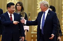 Hszi Csin-ping és Donald Trump 2017-ben Pekingben  