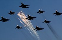 عکس تزئینی از رزم‌آیش نیروی هوایی روسیه با جنگنده‌های میگ