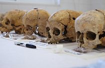 Crani appartenenti a scheletri di ciprioti, ritrovati nell'ambito della ricerca delle persone scomparse in seguito all'invasione turca del '74 e a precedenti conflitti