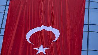  علم كبير لدولة تركيا في مقر الأمم المتحدة، الأحد 19 سبتمبر 2021، في نيويورك. 
