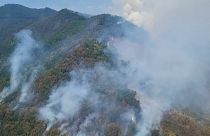 Un incendie de forêt dans le Sud de la Macédoine du Nord