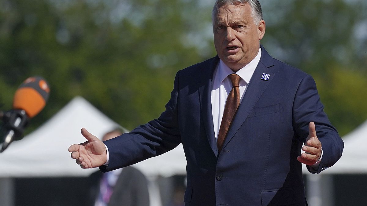 El primer ministro de Hungría, Viktor Orban, en el Palacio de Blenheim en Woodstock, Oxfordshire, Inglaterra, el jueves 18 de julio de 2024.