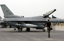 Aviones de combate F-16.