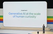 Alphabet CEO Sundar Pichai speaks at a Google I/O event in California in May 2024