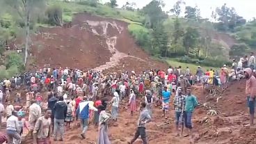 أثار الانهيار الطيني الذي شهده جنوب إثيوبيا