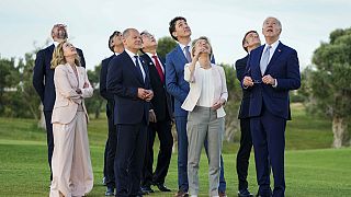 Az érintett országok vezetői a G7 csoport olaszországi találkozóján, 2024 június