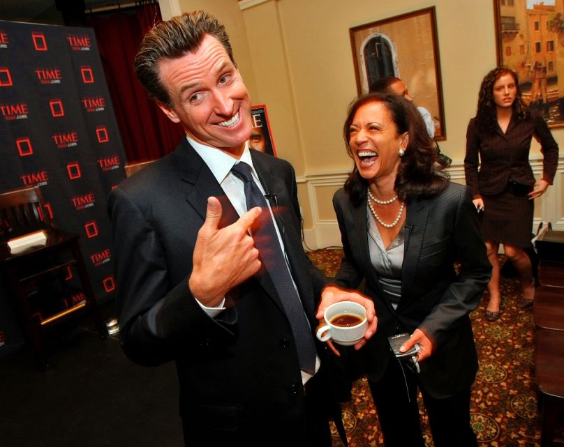 Gavin Newsom, San Francisco polgármestere és Kamala Harris kerületi ügyész, 2008-ban