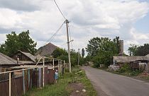 Un villaggio ucraino abbandonato a causa della guerra 