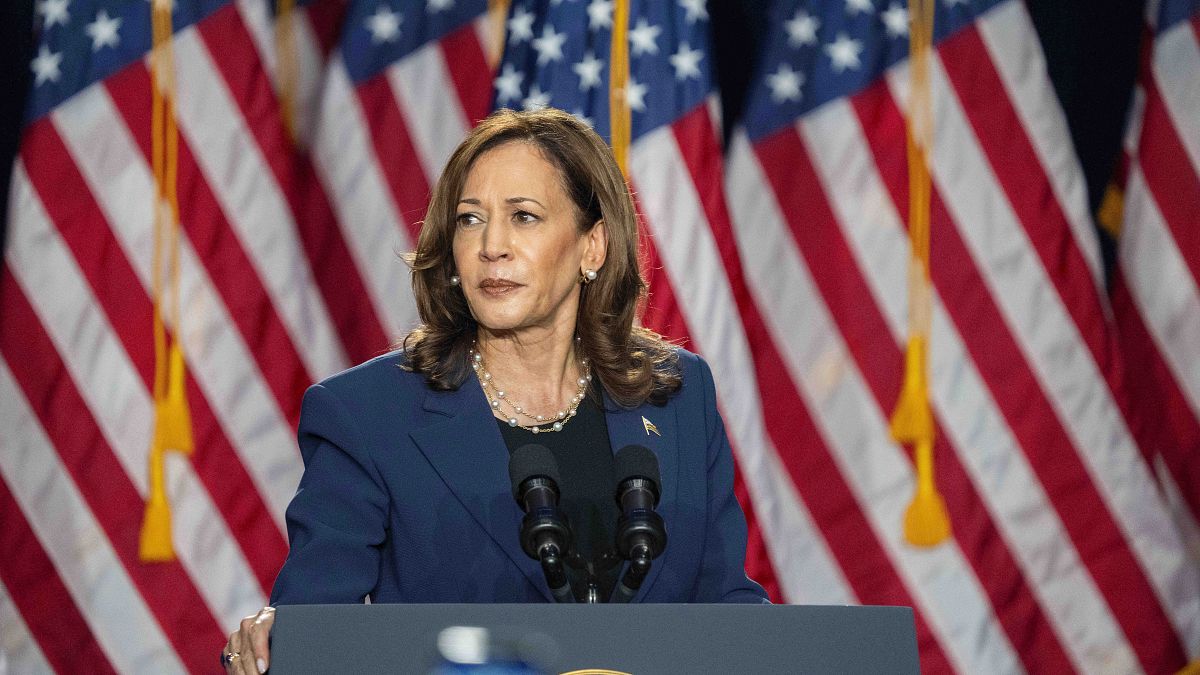 Başkan Yardımcısı Kamala Harris 23 Temmuz 2024 Salı günü Başkan adaylığı için kampanya yürütüyor. 