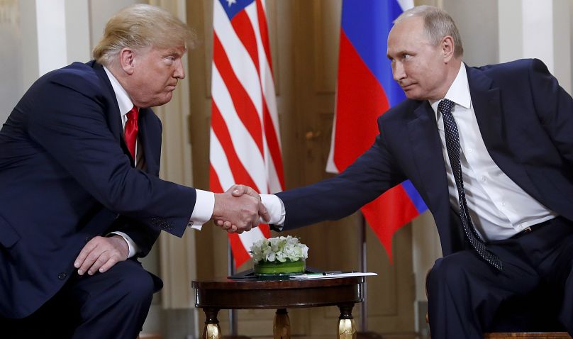 Former US President Donald Trump with Russian President Vladimir Putin in 2018