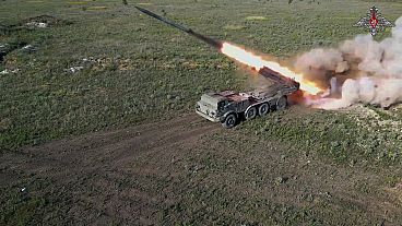 Un tir d'artillerie de l'Armée russe. 