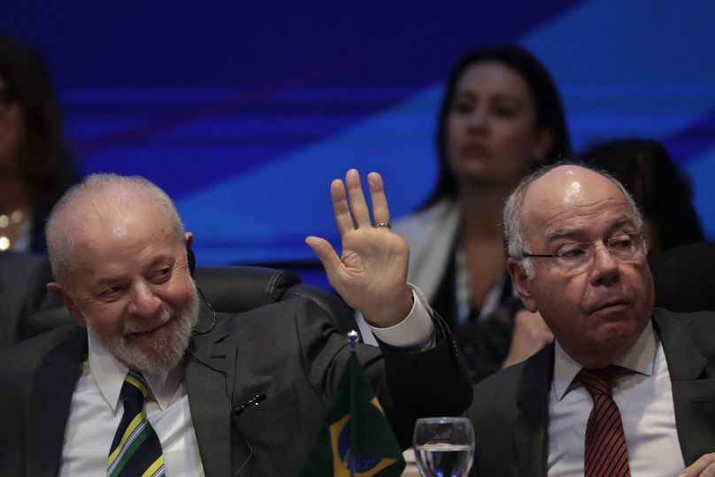 Le président brésilien Luiz Inacio Lula da Silva lors de l'ouverture d'une réunion du G20 au Brésil. 