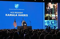  نائبة الرئيس كامالا هاريس تتحدث خلال المؤتمر الوطني الـ 88 للاتحاد الأمريكي للمعلمين في هيوستن، الولايات المتحدة (25 يوليو 2024)