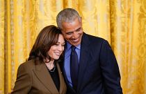 Vice President Kamala Harris and former President Barack Obama at the White House in 2022.