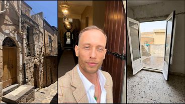 O britânico George Laing, de 30 anos, comprou uma casa de 1 euro em Mussomeli, no centro da Sicília, em Itália