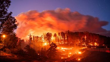 Park Yangını, Kaliforniya, Butte County'deki Forest Ranch topluluğunda 32. Otoyol boyunca yanmaktadır. 