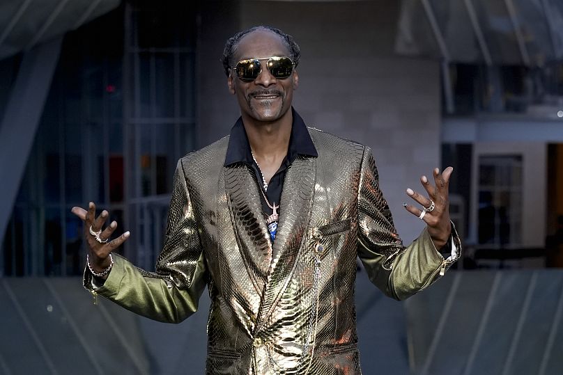 Snoop Dogg upon arrival at the Louis Vuitton Foundation on the eve of Paris Olympics opening ceremony
