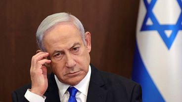 Der israelische Ministerpräsident Benjamin Netanjahu bei einer Kabinettssitzung, 25. Juni 2023.