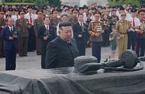 Kim Jong-Un celebrando el 71 aniversario del armisticio