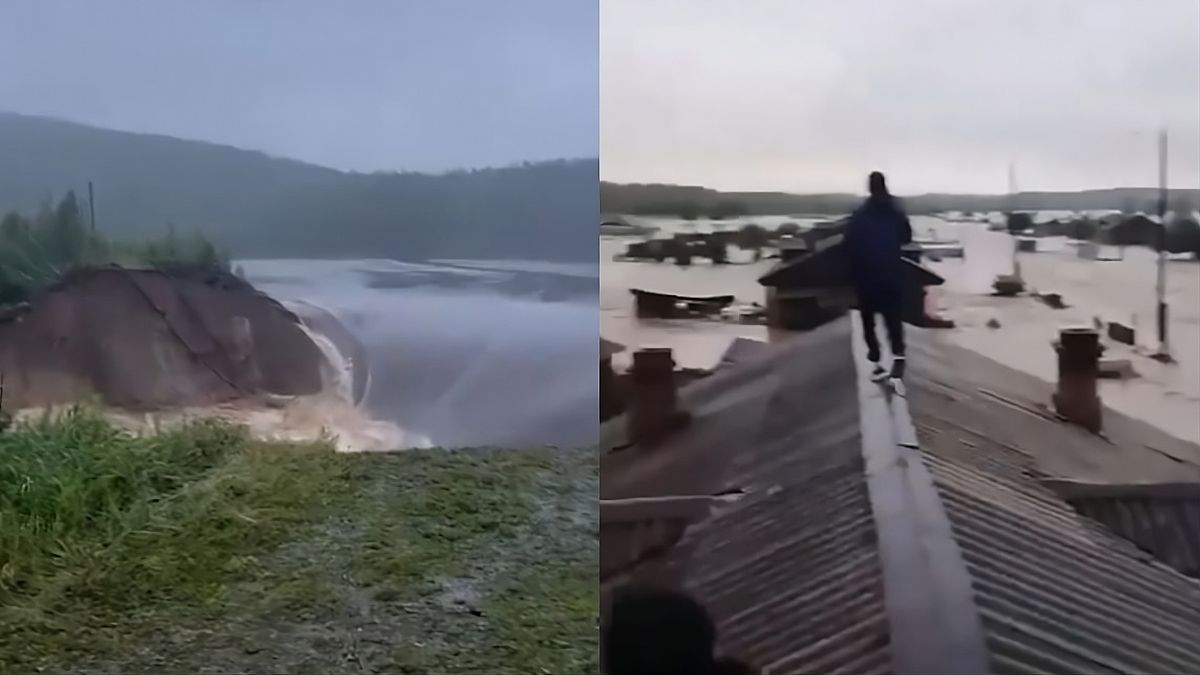 Imágenes de las inundaciones tras la ruptura del dique de la presa de Chelyabinsk