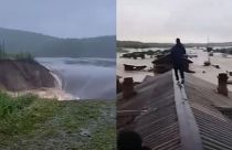 Imágenes de las inundaciones tras la ruptura del dique de la presa de Chelyabinsk