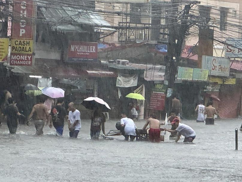 Geflutete Straßen in Manila, 24. Juli 2024.