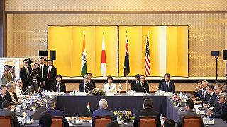 Ministers attend the Quad Ministerial Meeting at the Foreign Ministry's Iikura guesthouse in Tokyo, Monday, July 29, 2024. (AP Photo/Shuji Kajiyama)