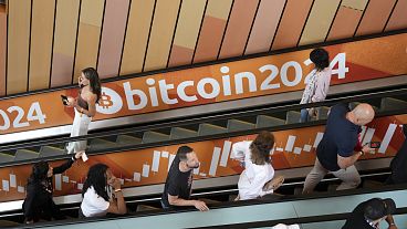 People arrive at the Bitcoin 2024 Conference Saturday, July 24, 2024, in Nashville, Tenn