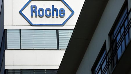 Logo of Swiss drug developer Roche Holding AG in Basel, pictured August 15 2005. 
