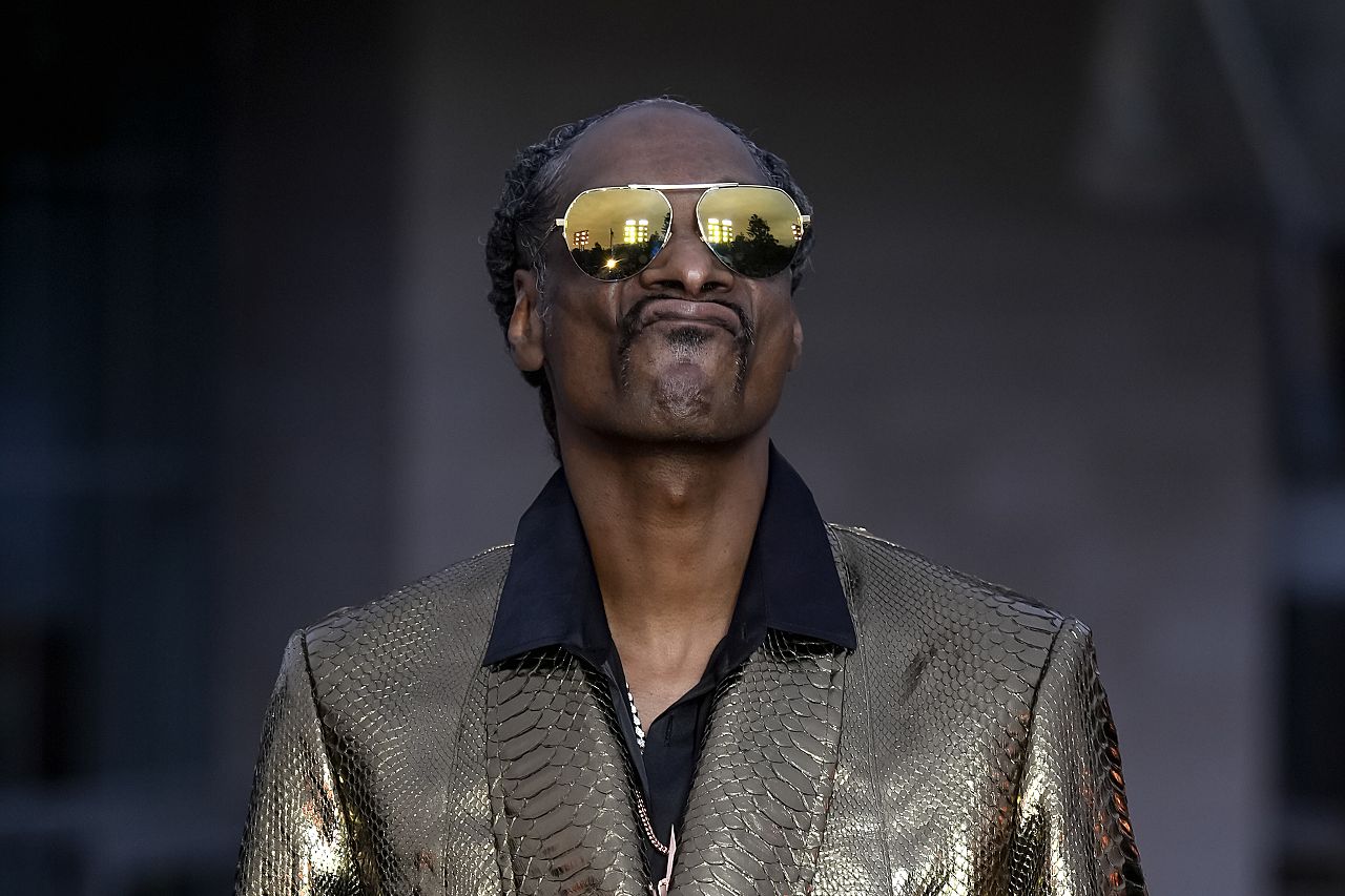 Snoop Dogg upon arrival at the Louis Vuitton Foundation on the eve of Paris Olympics opening ceremony, at the 2024 Summer Olympics