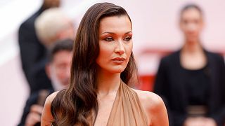 Bella Hadid on the Cannes red carpet in 2024