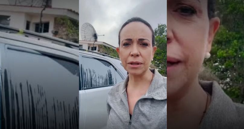 María Corina Machado denunciou um ataque ao seu veículo, que descreveu como um "atentado", depois de os travões terem sido cortados.