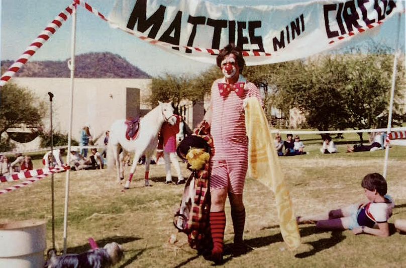 Mattie in his early days of clowning.