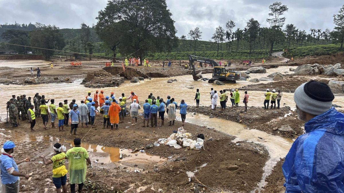 Le site de la coulée de boue en Inde