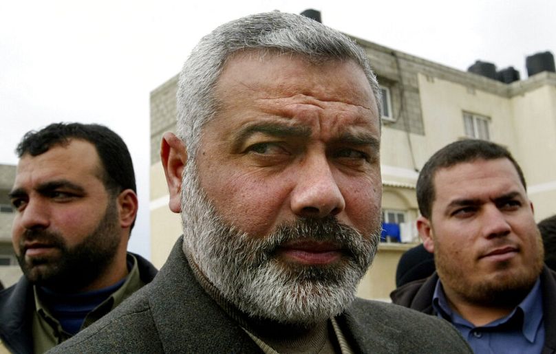 Ismail Haniyeh nach dem Freitagsgebet im Flüchtlingslager Shati in Gaza am 17. Februar 2006.