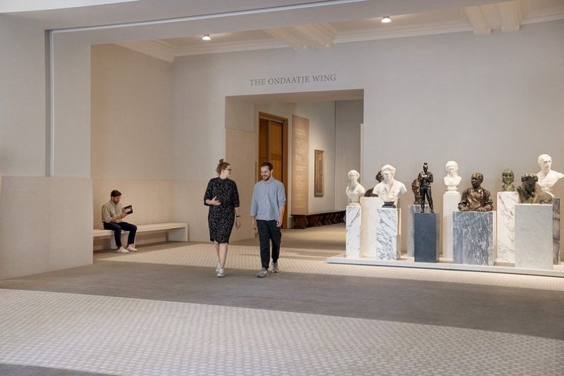 The new main entrance hall of London's National Portrait Gallery