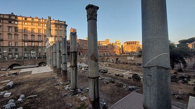 A view of the Forum of Trajan, the starting point of the visit 