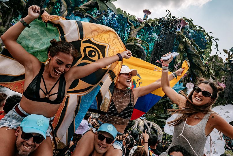 Festival-goers at Tomorrowland, 2024.