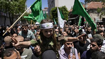  احتجاجات على اغتيال القائد الأعلى لحركة حماس إسماعيل هنية، في مدينة رام الله بالضفة الغربية، الأربعاء، 31 يوليو، 2024.