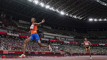 Sifan Hassan, of the Netherlands, wins the women's 10,000-meter run final at the 2020 Summer Olympics, Aug. 7, 2021, in Tokyo.