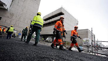 Construction workers in Finland. March 23, 2011.