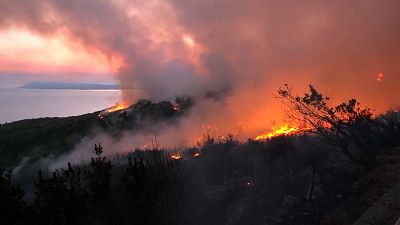 Fires erupted in the Dalmatian coast of Croatia