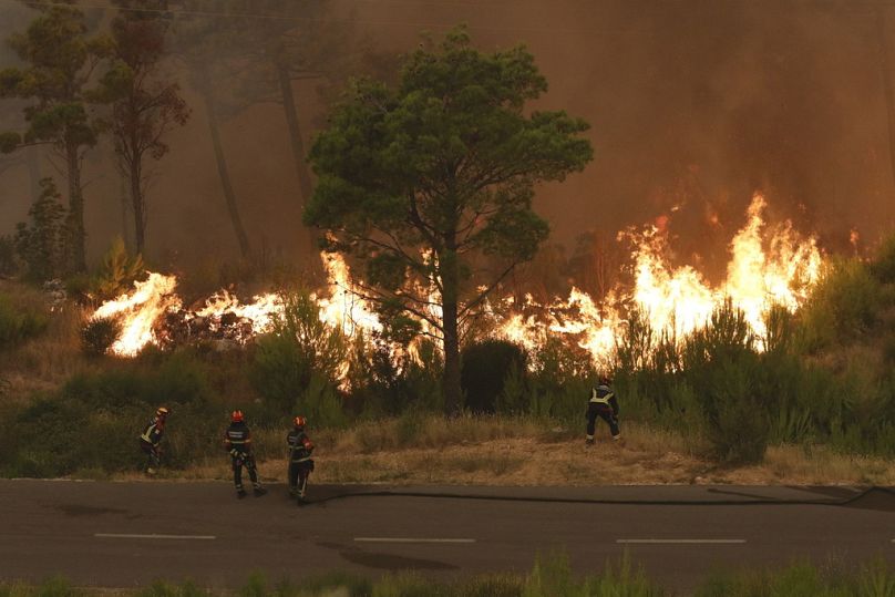 Bombeiros tentam controlar o incêndio em Tucepi, Croácia, na quarta-feira, 31 de julho de 2024. 