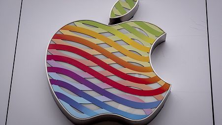 The rainbow colours of Apple seen last year in a Frankfurt store