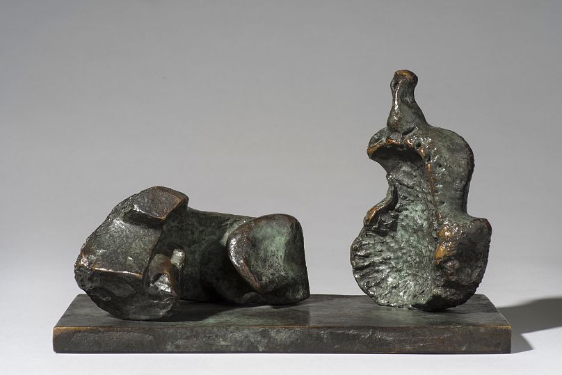  Henry Moore Two Piece Reclining Figure: Maquette No. 2, 196