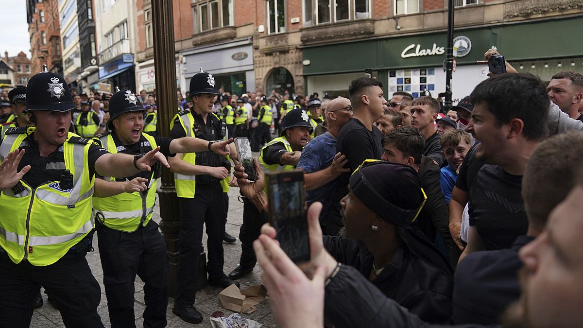 Several police officers injured in protests across the UK